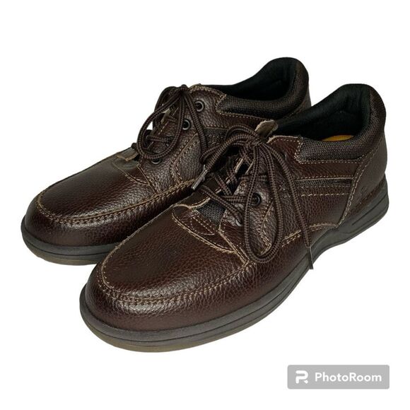 Earth Spirit Brown Leather Dennis Lace Up Oxford Slip On Arch Support 9 Wide - Picture 1 of 16